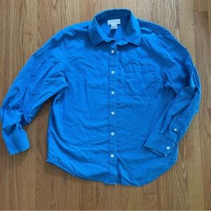 Jones New York women’s large Blue Plaid Button Down Shirt